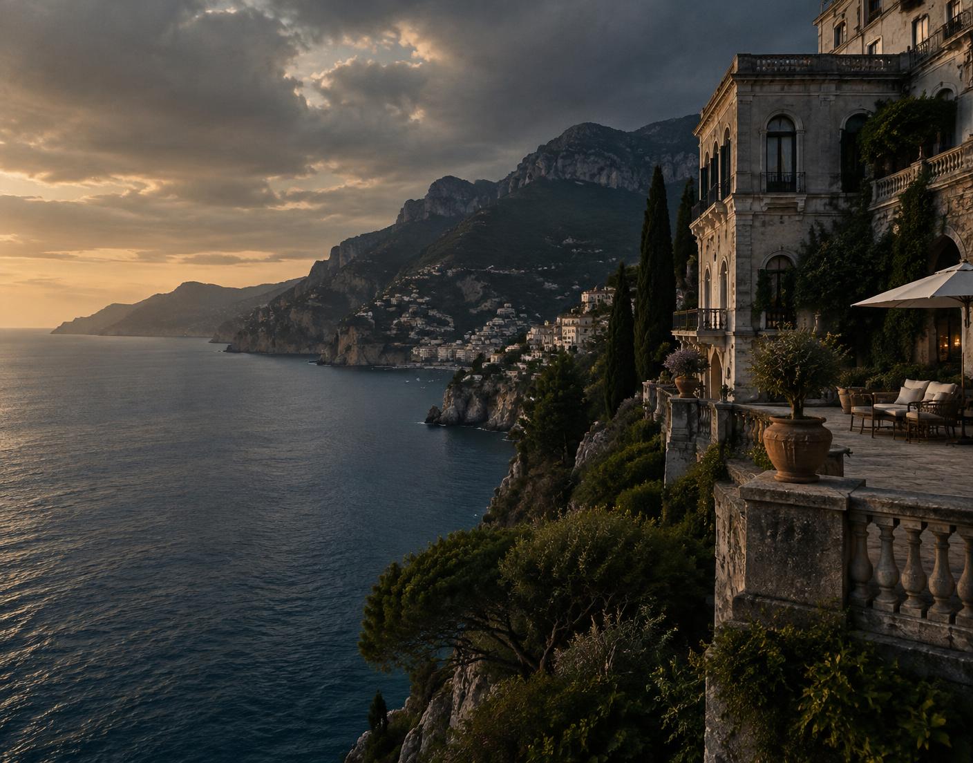 Historic European coastal architecture